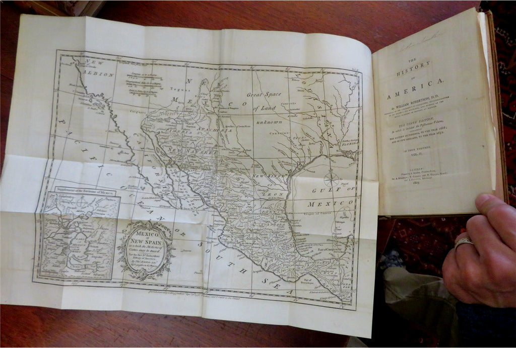 History of America 1803 Colonial Early Republic 4v leather set w/ 4 fine maps
