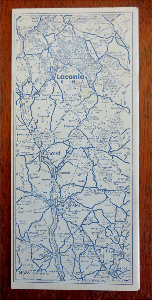 Laconia New Hampshire Lake Winnipesaukee c. 1950's tourist guide period ads