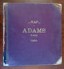 rare Adams Massachusetts 1900 huge City Plan linen backed folding wall map