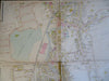rare Adams Massachusetts 1900 huge City Plan linen backed folding wall map