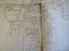 rare Adams Massachusetts 1900 huge City Plan linen backed folding wall map