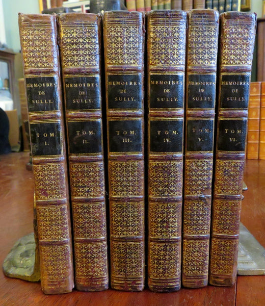 Maximilien de Bethune Duke of Sully French Statesman 1814 leather 6 vol. set