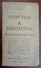 Newton & Brighton Massachusetts 1908 large Walker pocket map city plan