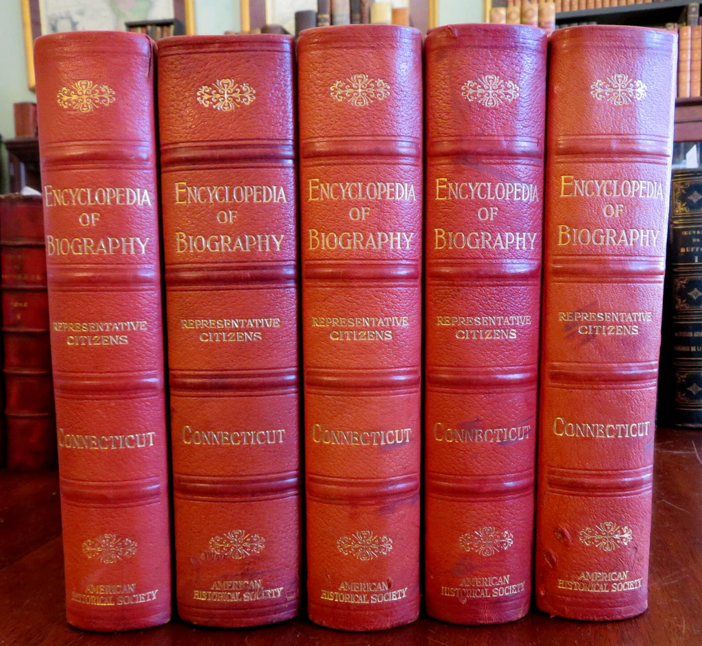 Connecticut Biography Representative Citizens 1917 leather 5 vol. set portraits