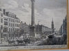 London Fire Monument Street Scene Architectural View c. 1780 framed print