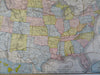 United States Map Puzzle c. 1905 Parker Brother Juvenile Toy Geography Puzzle