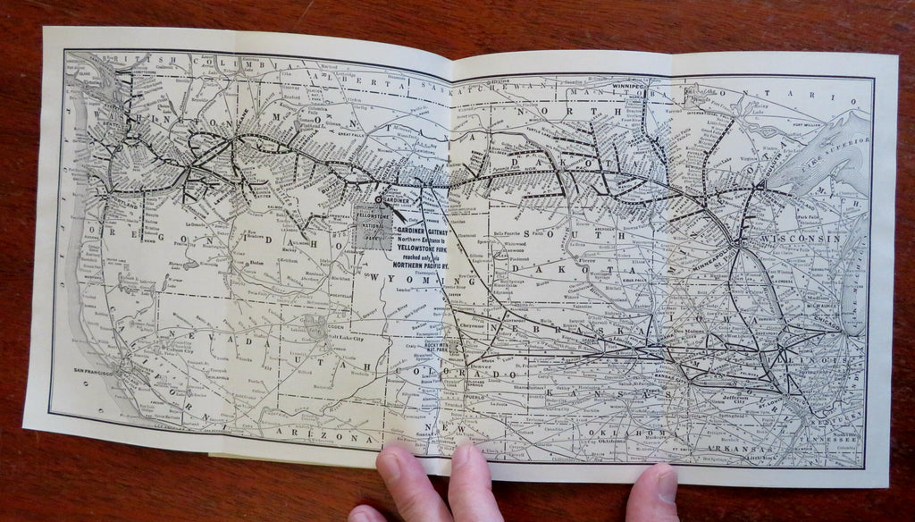 Northern Pacific Railway Itinerary Route Description c. 1931 tourist booklet map