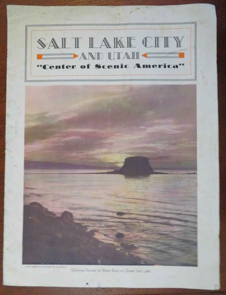 Salt Lake City Utah Illustrated Tourist Info c. 1935 pictorial travel guide