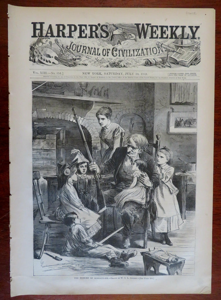 White Mts. NH summit Winslow Homer Harper's 1869 newspaper complete issue