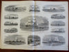 U.S. Ironclad Navy Louisiana map Reconstruction Era nwsppr 1866 complete issue