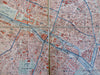 Paris city plan 1872 Dr. Pierotti Italian scarce color lithographed map w/ Index