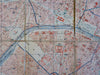 Paris city plan 1872 Dr. Pierotti Italian scarce color lithographed map w/ Index