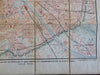 Paris city plan 1872 Dr. Pierotti Italian scarce color lithographed map w/ Index