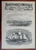 Alabama Pirate Frigate Rebel Raid Harper's Civil War newspaper 1862 issue
