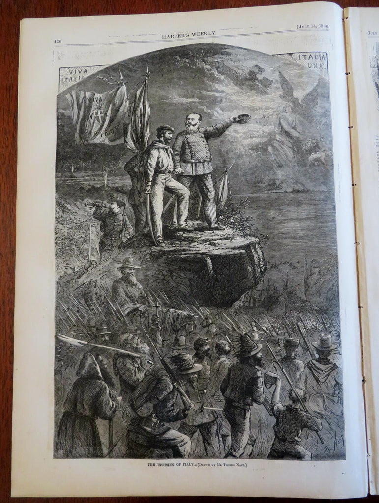 Women Civil War Spy Italy Harper's Reconstruction newspaper 1866 complete issue