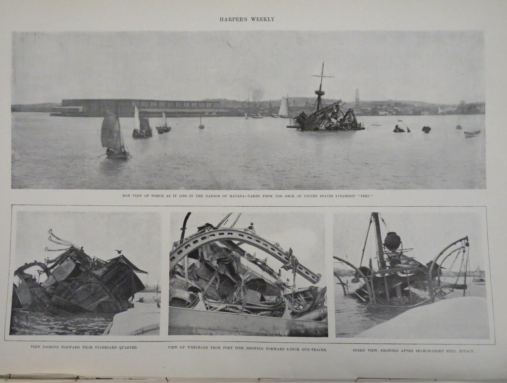 Sinking of the Maine Harper's Spanish-American War newspaper 1898 complete issue