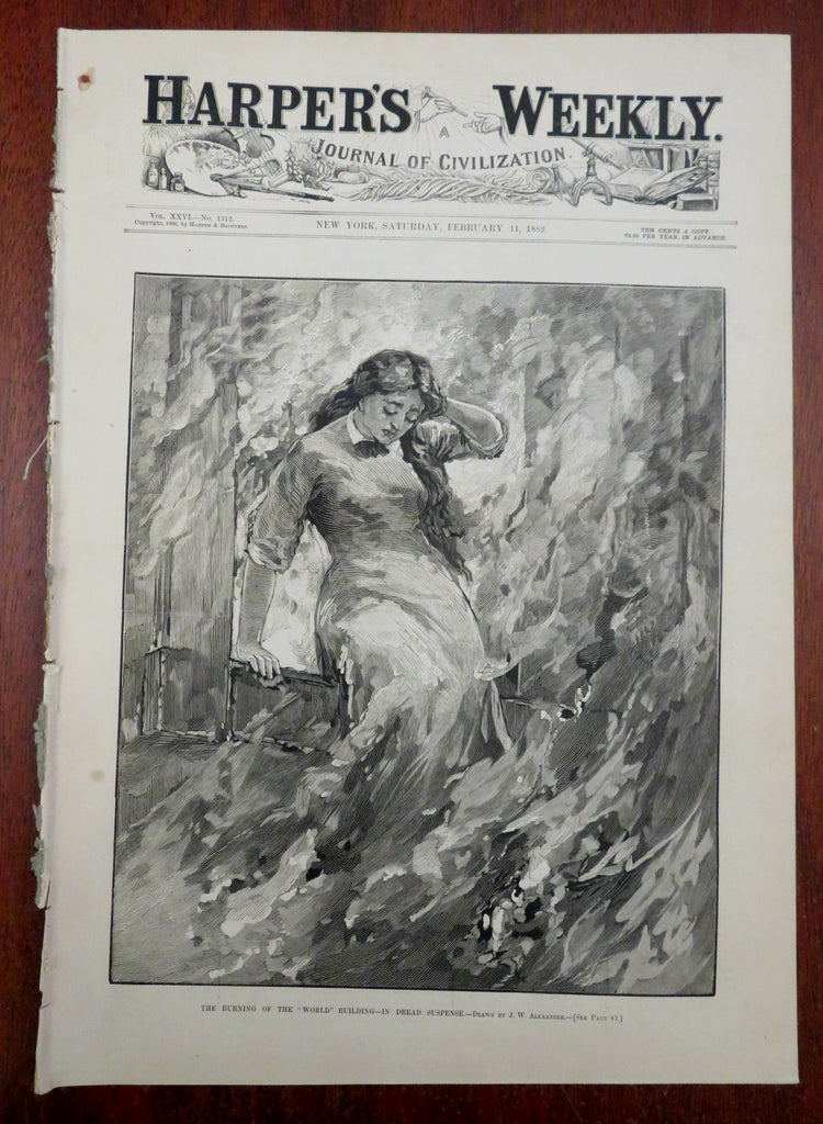 World Building Fire Plains Life Harpers Gilded Age newspaper 1882 complete issue