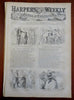 Winslow Homer Central Park Carriages Harper's newspaper 1860 complete issue