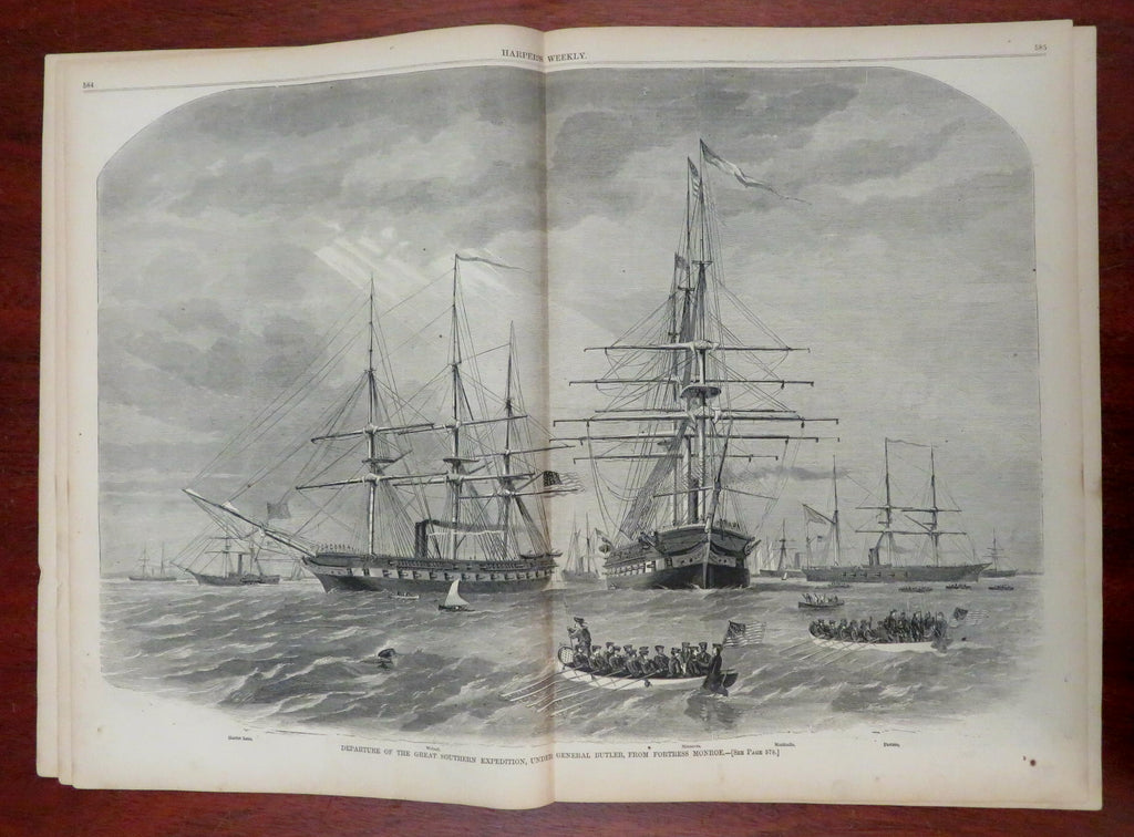 Ben Butler Southern Expedition Harper's Civil War newspaper 1861 complete issue