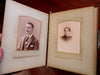 Family Portraits Photo Album c. 1870's decorative family metal letters & clasps
