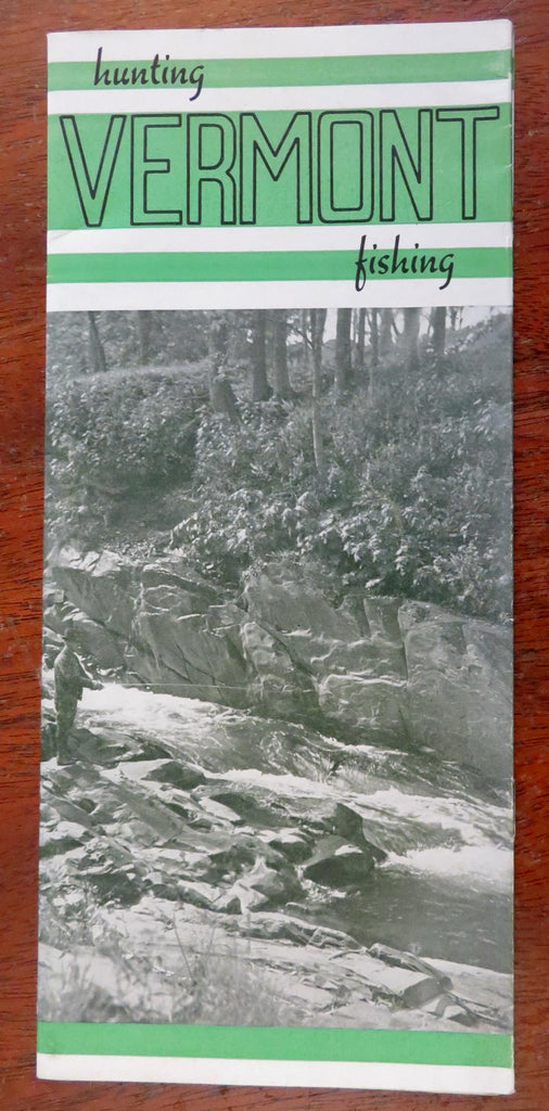 Vermont Hunting & Fishing Tourist Info 1937 illustrated brochure w/ maps
