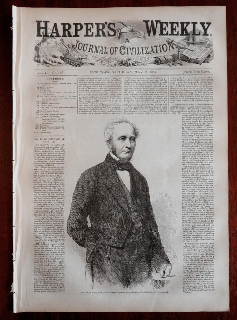 Salt Lake City Early Bird's Eye View Harper's newspaper 1858 complete issue