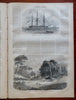 Gold Hunting Cartoons Holy Land Travel Harper's newspaper 1858 complete issue