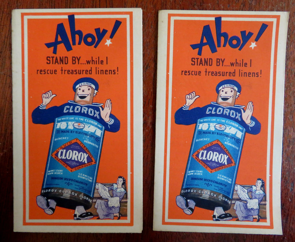 Clorox Bleach Advertising Lot x 2 Illustrated User Guide Pamphlets