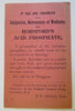 Phosa Tonic Water Soft Drink c. 1880's advertising leaflet