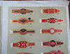 Cigar Labels samples sheet c. 1890's Advertising Logos 36 examples