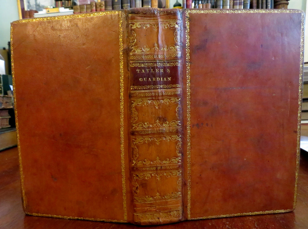 Tattler & Guardian Early British Newspapers 1831 PA nice decorative leather book