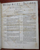 Nelson v. Napoleon Nile Battle map in Allgemeine Zeitung 1798 German rare book