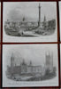 London British Buildings Whitehall Parliament Westminster 1860's Lot x 12 prints