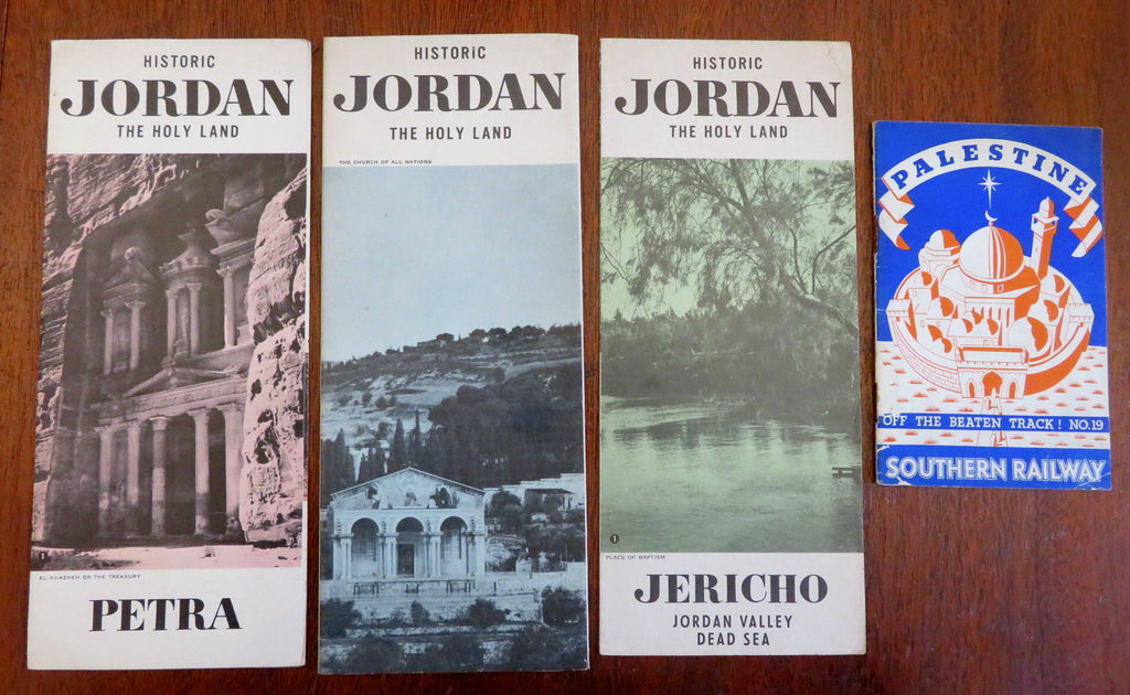 Lot x 4 Holy Land Israel Palestine Jorden c. 1940-60's illustrated brochures