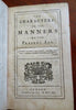 Jean de la Bruyere French Philosopher Collected Works 1713 Rowe leather 2 v. set