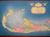 Bermuda Islands Advertising Map Tourist Scenes c. 1950's souvenir map
