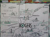 Rogers Arkansas Ozarks Fishing Farming 1947 cartoon pictorial map & brochure