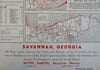 Savannah Georgia Hotel DeSoto Florida 1950's Auto Travel Routes tourist map