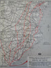 Savannah Georgia Hotel DeSoto Florida 1950's Auto Travel Routes tourist map