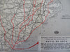 Savannah Georgia Hotel DeSoto Florida 1950's Auto Travel Routes tourist map
