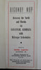 Savannah Georgia Hotel DeSoto Florida 1950's Auto Travel Routes tourist map