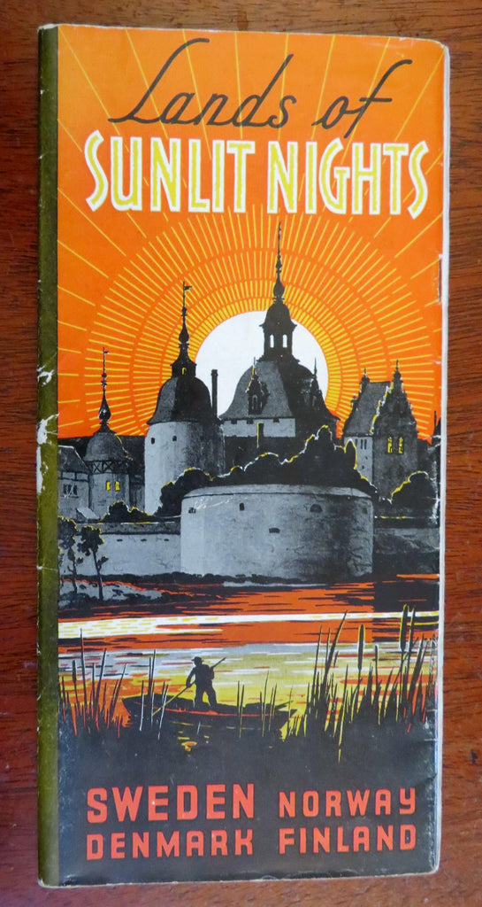 Scandinavia Tourism Promotional Brochure c. 1938 illustrated tourist info & maps