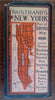 New York Bronx Manhattan v. large Street Map Transit Lines c. 1940's city plan