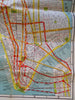New York Bronx Manhattan v. large Street Map Transit Lines c. 1940's city plan