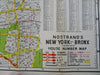 New York Bronx Manhattan v. large Street Map Transit Lines c. 1940's city plan
