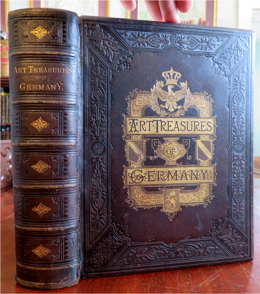 Art Treasures of Germany Famous Paintings 1870's huge leather plate book