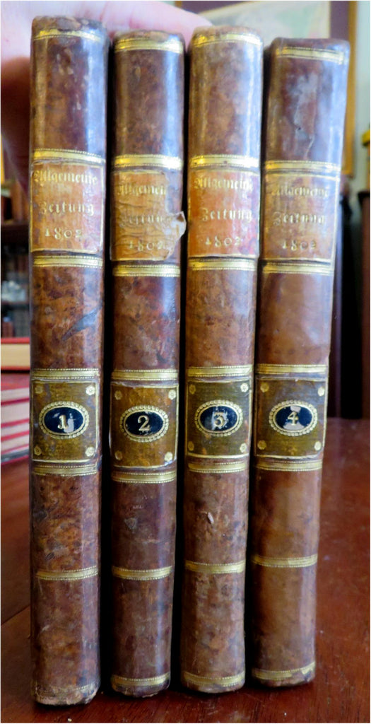Politics News Literature European History 1802 Allgemeine Zeitung German 4 vol.