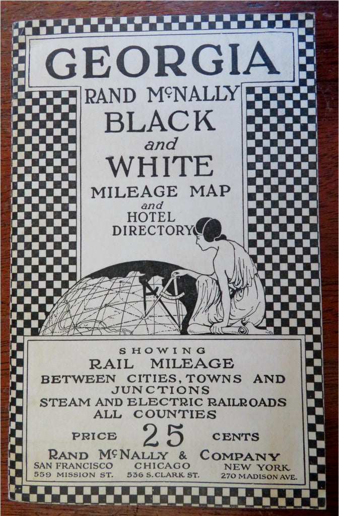Georgia Travel Map Hotel & Railroads Mileage Directory 1925 tourist info book