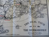 Berkshires Massachusetts Real Tour Road Map c. 1922 tourist folding map promo