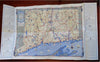 Connecticut Recreation Tourism Golfing Fishing 1935 cartoon pictorial map promo